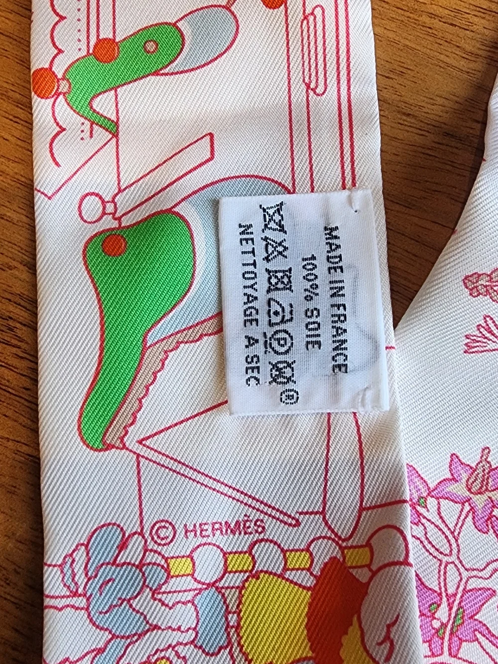Hermes Pony Pit Stop Twilly Silk Scarf